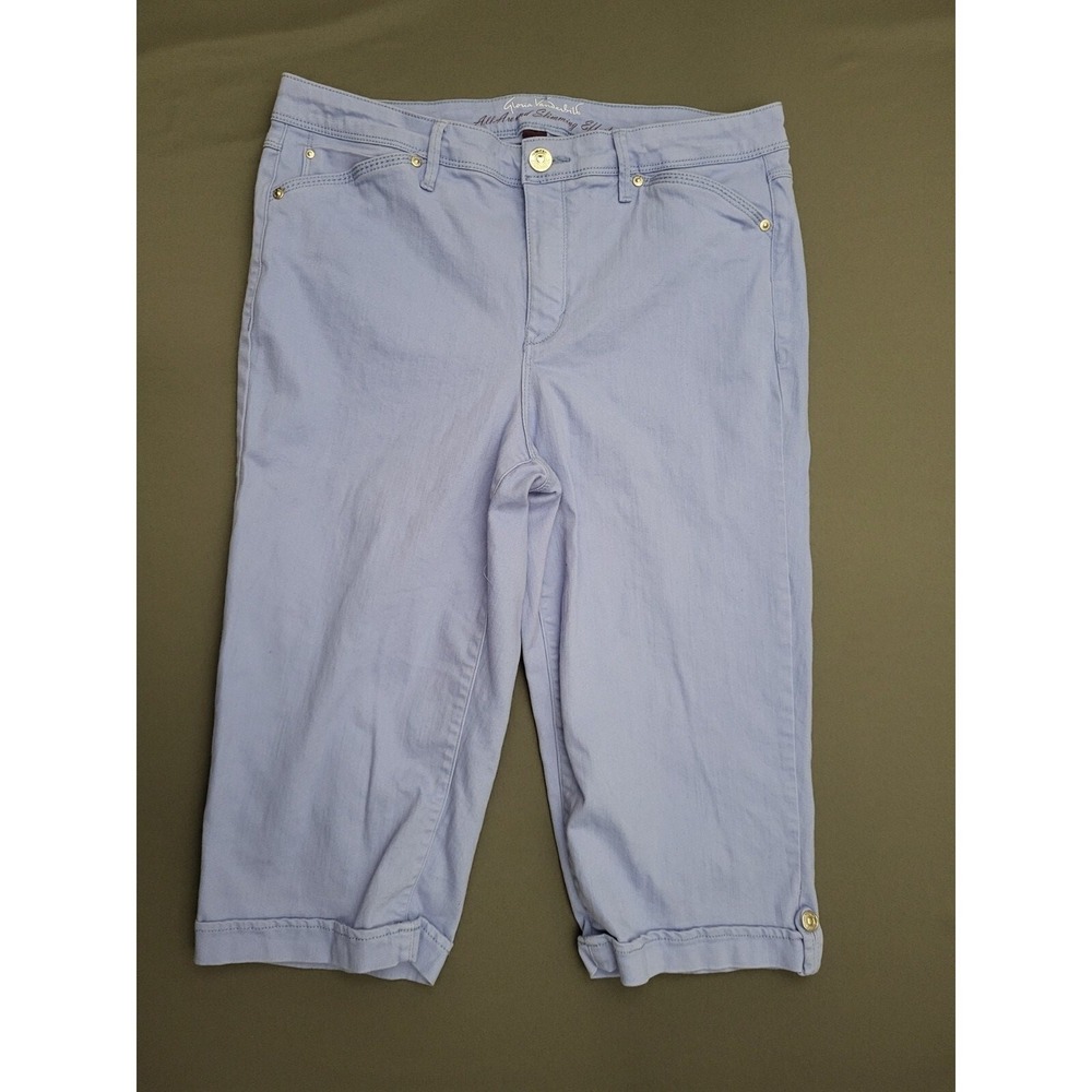 Gloria Vanderbilt Skimmer Capris‎ Womens 10 Purple Slimming Effect Cropped Pants